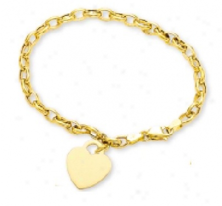 Petite Rolo Bracelet W/ Heart Shaped Subdue by a ~