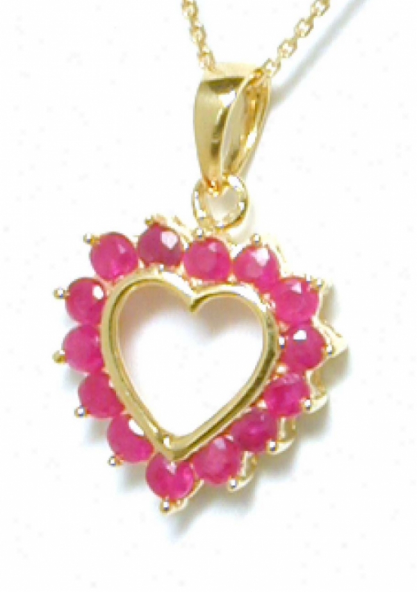 Petite Rounf Ruby Heart Pendant