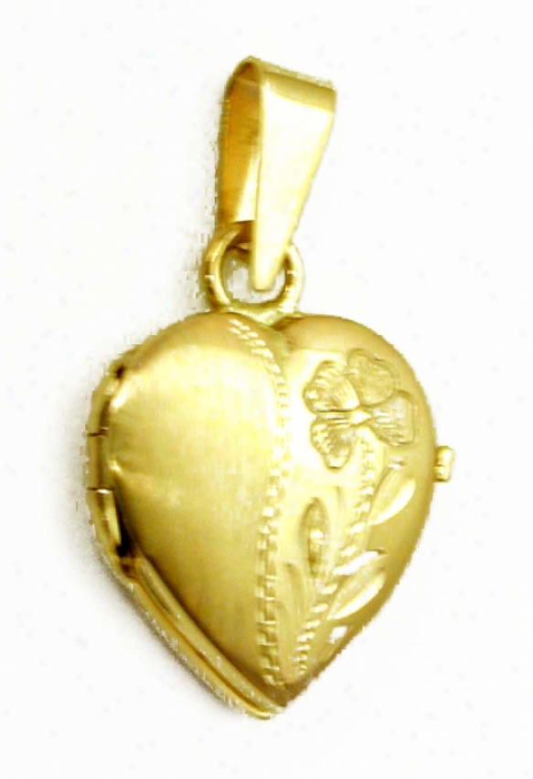 Petite Satin/polish Flower Initial Disposition Locket Pendant