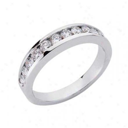 Platinum Channel-set Round 0.73 Ct Diamond Band Ring