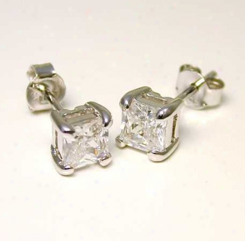 Princess Cz Stud Earringgs