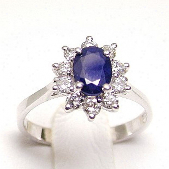 Sapphire & Diamond Lady Di Ring