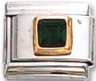 Square 05 - May Synthetic Emerald Charm