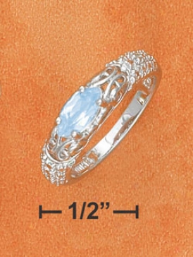 Ss 4x8m Livid Topaz Marq On Illusion Set Ring Diamond Accent