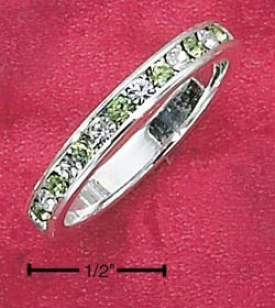 Ss Cz Synthetic Peridot August Eternal quality Ring 3mm Spacious