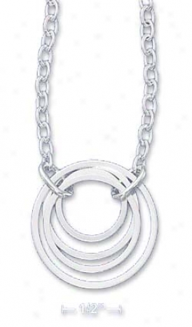 Ss Italian 16 Inch Open Circlesin Circles Necklace
