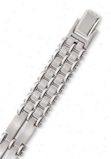 Stainless Steel 12 Mm Mens Link Bracelet - 8.25 Inch