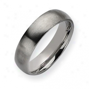 Stainless Steel 6mm Brushed Band Circle - Size 8.5