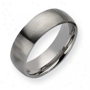 Stainless Steel 7mm Brushed Band Ring - Sizing 13