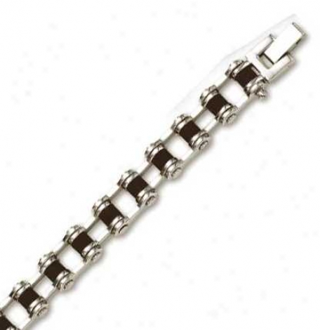 Stainleas St3el Bicycle Chain Mens Bracelet - 8.5 Inch