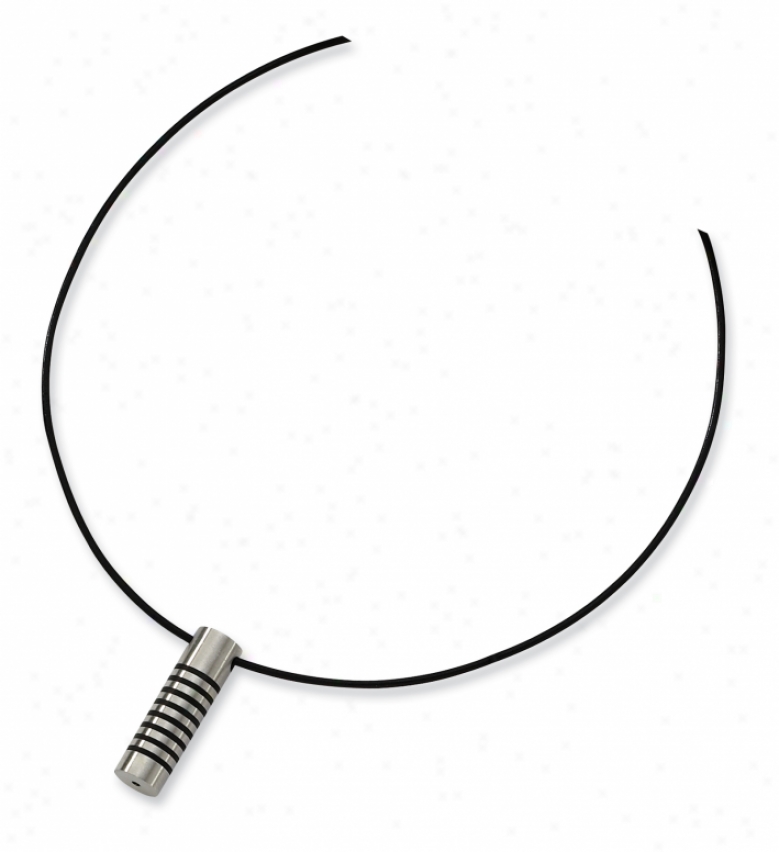 Stainless Steel Black Accent Necklace - 18 Inch