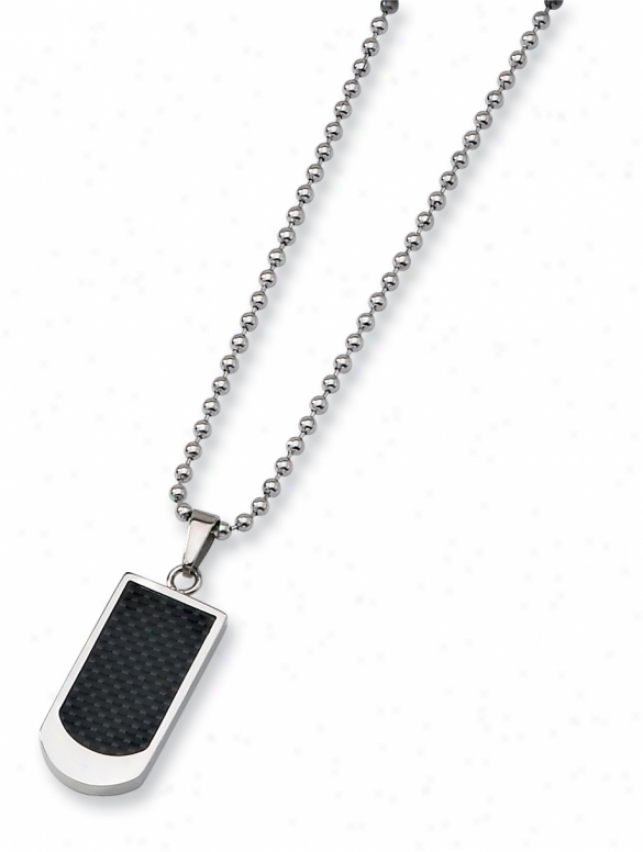 Stainlexs Steel Carbon Fiber Necklace - 22 Inch