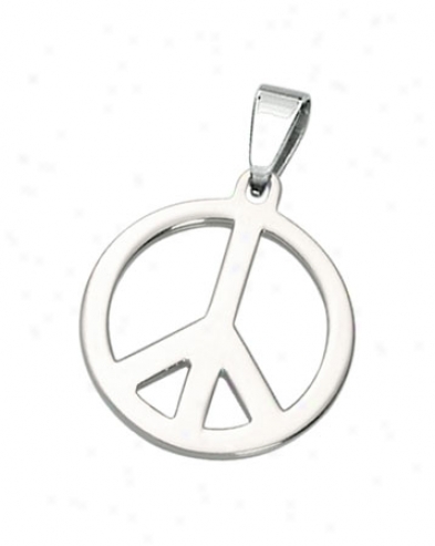 Stainless Steel Carved Out Peace Sign Pendant