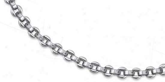 Stainless Harden Designer Mens Link Necklace - 24 Inch