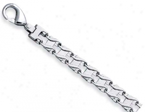 Stainless Steel M3ns Railrowd Link Bracelet - 8.6 Inch