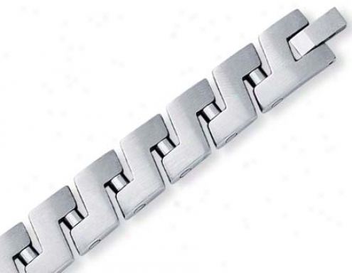 Stainless Steel Mens S Link Bracelet - 8.25 Inch