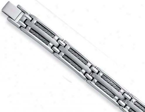 Unsullied Steel Mens Wire Connective Bracelet - 8.5 Inch