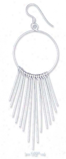 Sterling Silver 1 In Wire Earrings 15 Graduated Bar Dangles