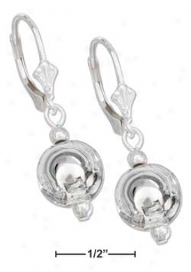 Sterling Silver 10mm Silver Ball Leverback Earrings