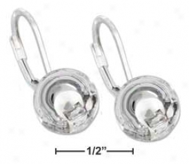 Sterling Silver 10mm Stationary Ball Earrings With Leverback