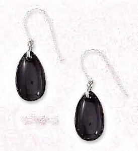 Sterling Silver 12x20mm Black Yx Teardrrop Earrings