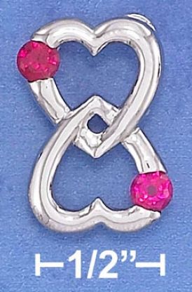 Sterling Silver 15mm Double Heart Love Forever Pendant