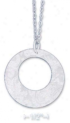 Sterling Silver 18 Inch Pendant Chain Circle Ear-ring