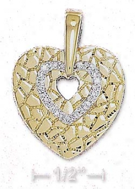 Sterling Silver 18 Inch Vermeil 12m Cz Open Heart Necklace