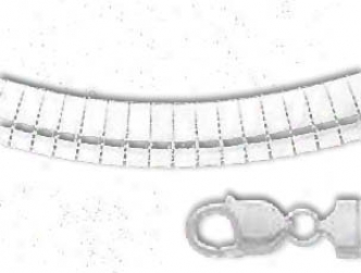 Sterling Silver 18 Inch X 8.0 Mm Omega Necklace