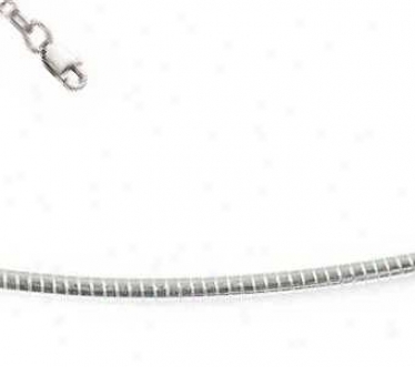 Sterling Silver 20 Inch X 1.2 Mm Round Omega Necklace