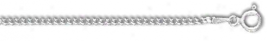Sterling White 22 Inch X 2.0 Mm Curb Chain Necklace