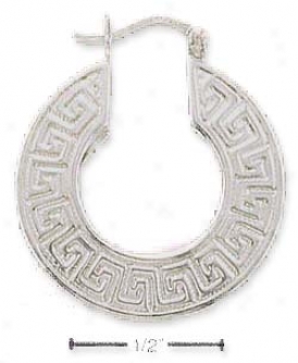 Sterling Silver 23mm Round Etruscan Bind Earrings