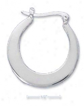 Sterling Silver 25mm Round Flat Hoop Earrings French Locks