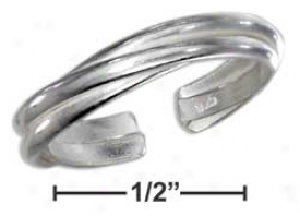 Genuine Silver 3 Band Ring Toe Ring