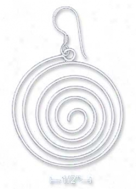 Sterling Silver 35mm Wire Spirral French Wire Earrings