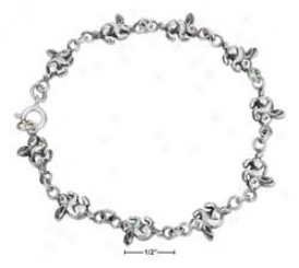 Sterling Silver 7 Inch Tiny Bunny Bracelet