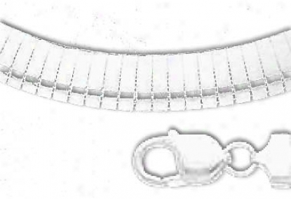 Sterling Silver 7 Inch X 10.0 Mm Omega Bracelet