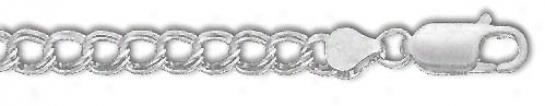 Sterling Silver 7 Inch X 6.0 Mm Charm Link Bracelet