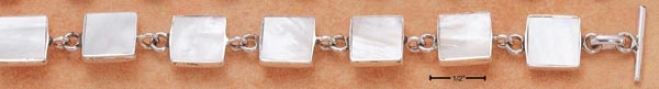 Sterling Silver 8 Inch Suit Mop Link Toggle Bracelet