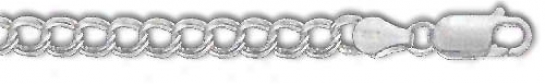 Sterling Silver 8 Inch X 5.0 Mm Charm Link Bracelet