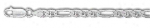 Sterling Silver 8 Inch X 5.0 Mm Figarucci Link Bracelet