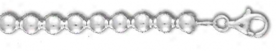 Sterling Silver 8 Inch X 6.0 Mm Ball Confine Bracelet