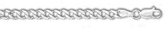 Sterling Silver 9 Inch X 4.0 Mm Curb Chain Bracelet