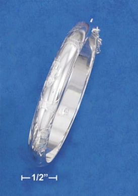 Sterlin Silver 9mm Half Hinged Bangle Bracelet