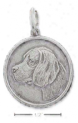 Sterling Silver Beagle Id Charm