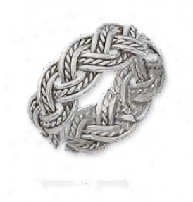 Sterling Silver Braided Rope Race-course