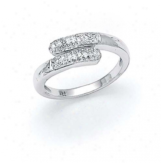 Sterling Silver Diamond Bypass Ring