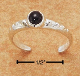 Sterling Silver Dotted Ring Toe Ring Cabochon Onyx Stone