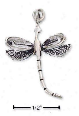 Sterling White Dragon Fly Charm