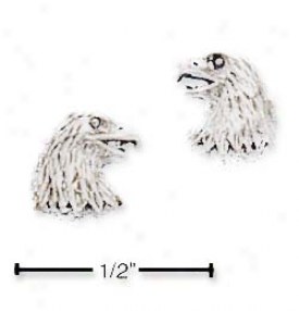 Sterling Silver Eagle Head Post Earrings